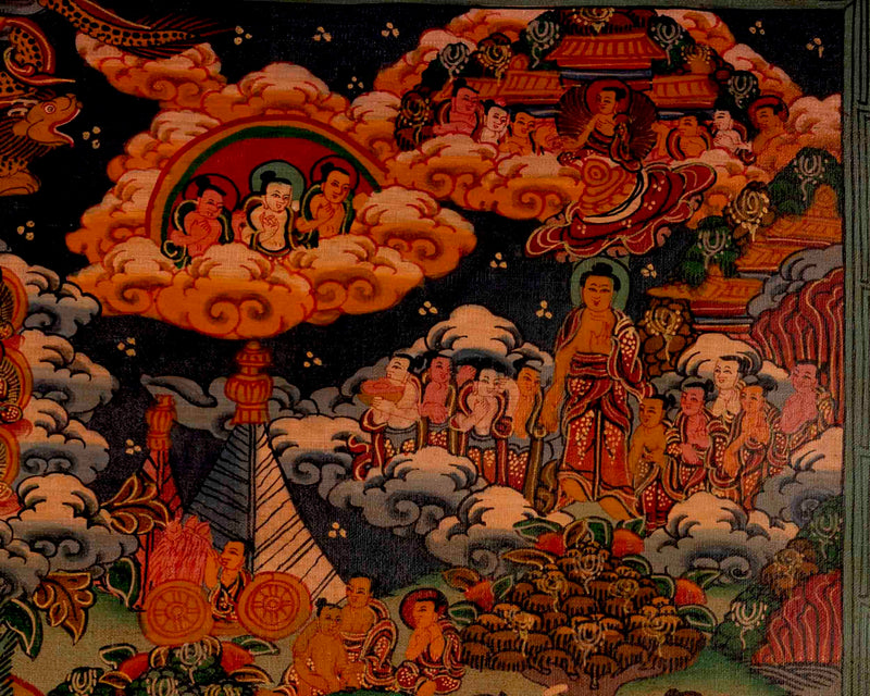 Shakyamuni Budda's Life Story | Oil Varnished Thangka | Wall Decors