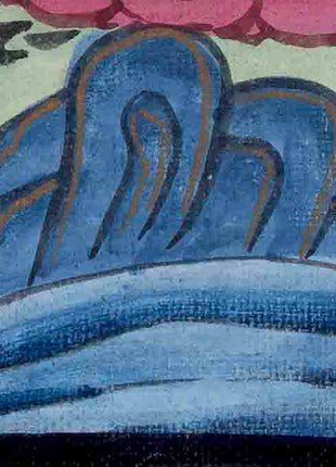 Vintage Thangka of Queen Maya Devi Giving Birth | Thangka Painting