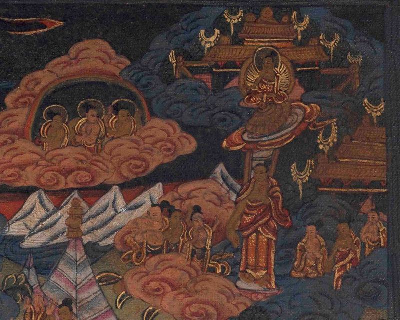 Life Of Shakyamuni Buddha | Traditional Tibetan Thangka | Wall Decors
