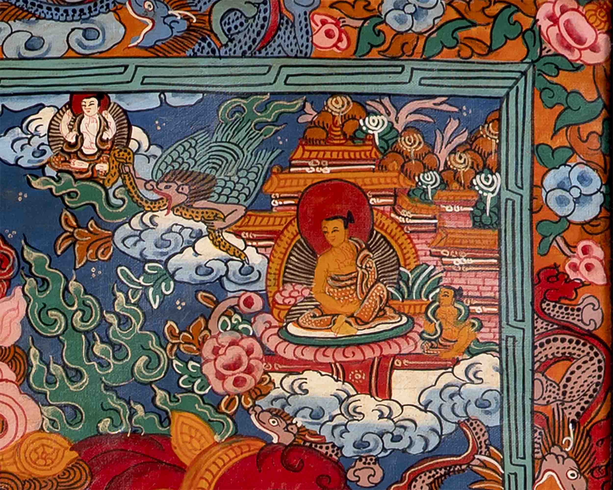 Brocaded Wheel Of Life Thangka | Traditional Tibetan Art | Wall Decors