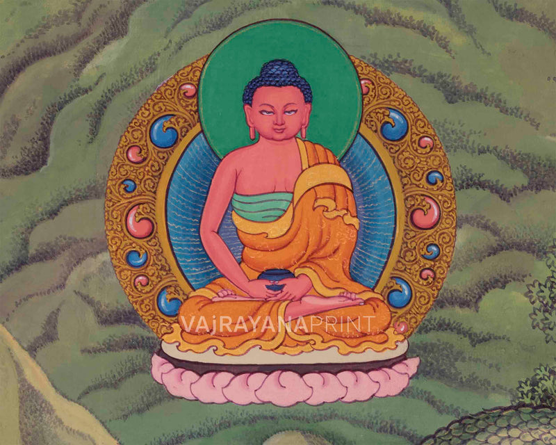 Mother Tara Traditional Thangka Print | The Female Buddha Depiction On A Newari Poster