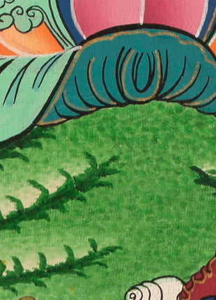 Green Tara Thangka | Religious Buddhist Art | Wall Hanging Painting