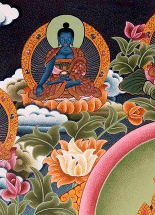 Avalokiteshvara Chengrezig | Wall Hanging Yoga Canvas Thangka