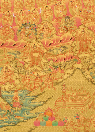 Refugee Tree Thangka | Golden Tsogksing Gelug Thangka