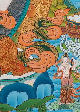Avalokiteshvara Chenrezig Thangka | Hand-Painted Art Of The Bodhisattva Of Wisdom