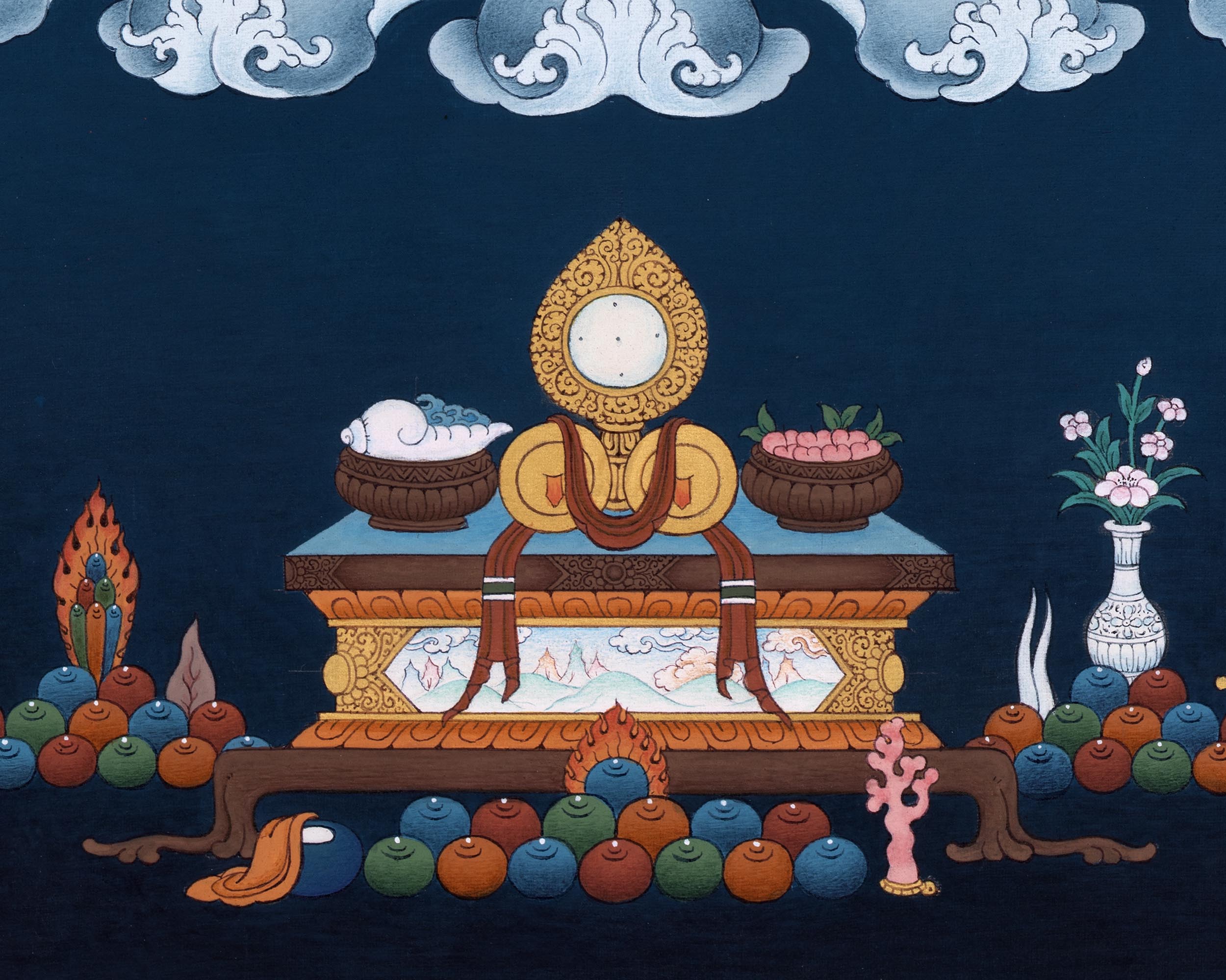 Buddha of Compassion | Avalokiteshvara Thangka Print | Chenrezig Tibetan Art