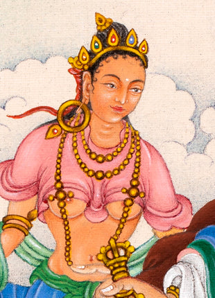 Guru Rinpoche With Others Thangka | The Precious Guru | Himalayan Buddhist Thangka Print