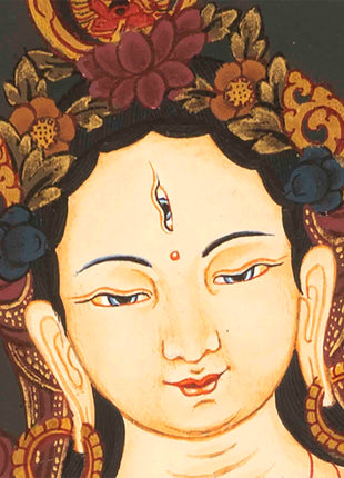 White Tara Thangka | Buddhist Wall Hanging Painting