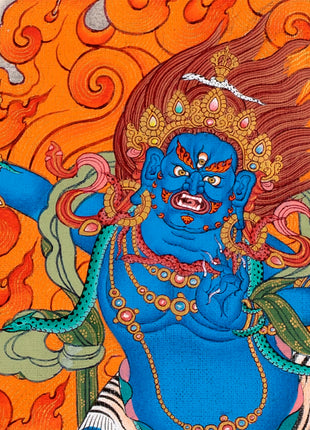 Manjushri With Bodhisattvas | Chenrezig | Vajrapani | Buddhist Deity Thangka