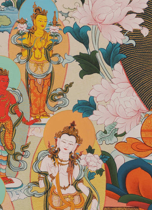 Amitabha Buddha Thangka Singham | Karma Gadri Style Thangka