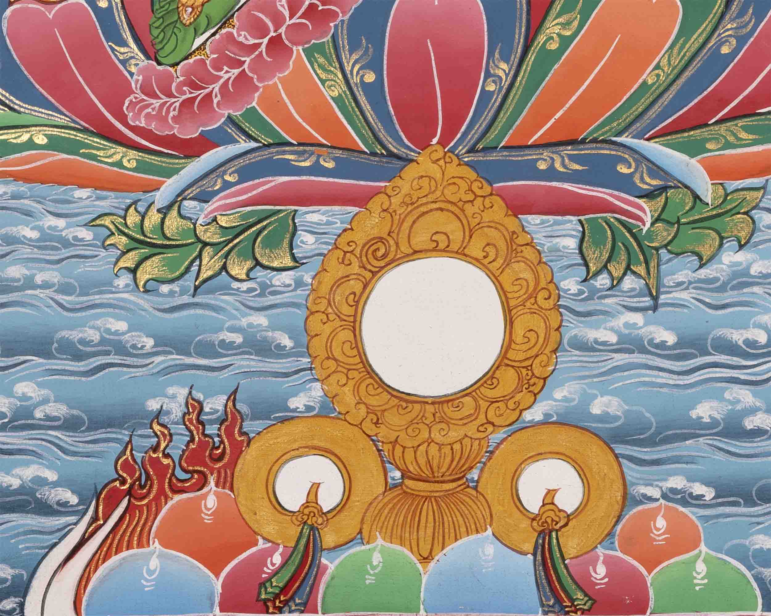 Green Tara Thangka | Healing Female Deity | Religious Wall Decors