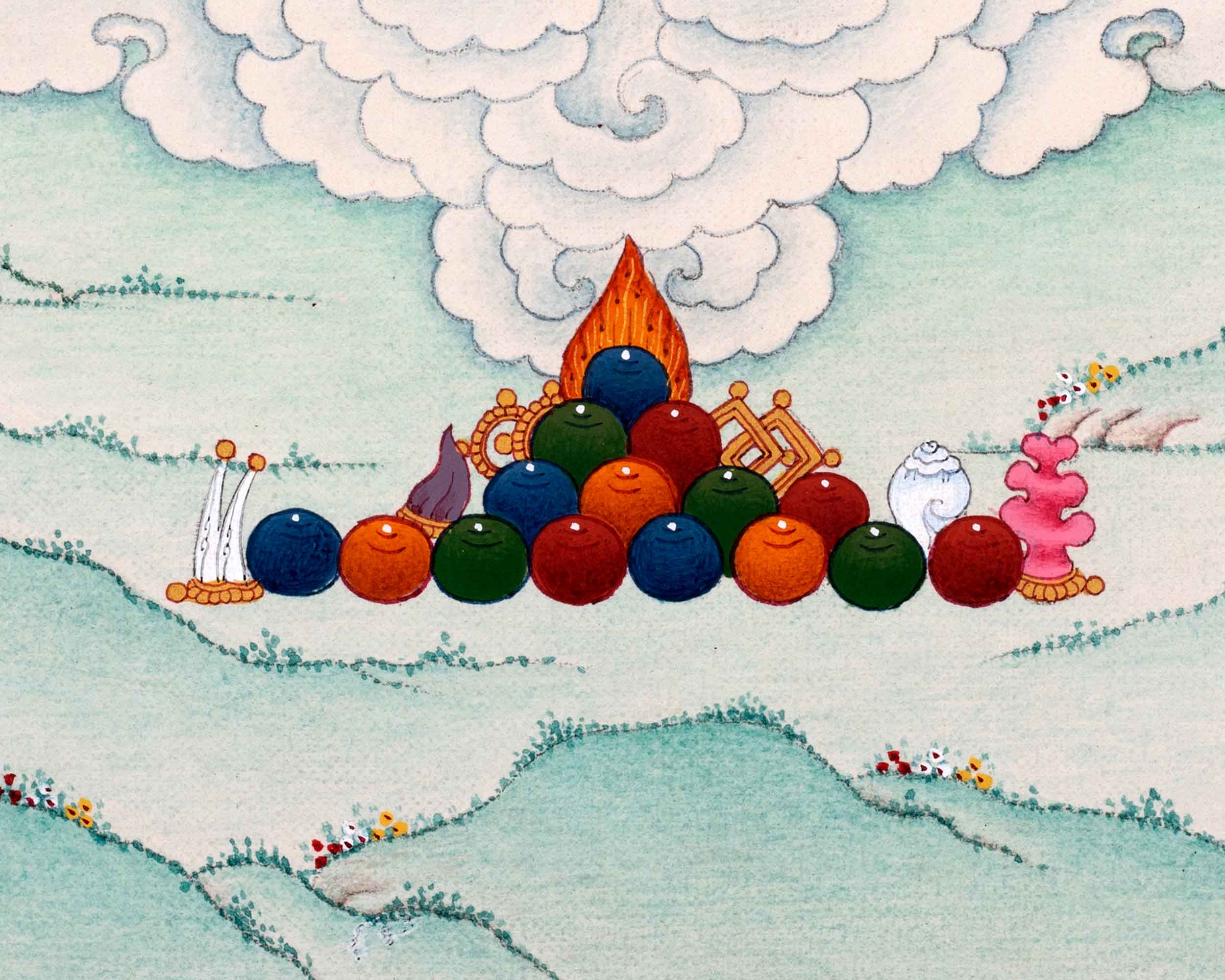 Dhyani Buddha Amitabha Thangka |  Tibetan Buddhist Artwork