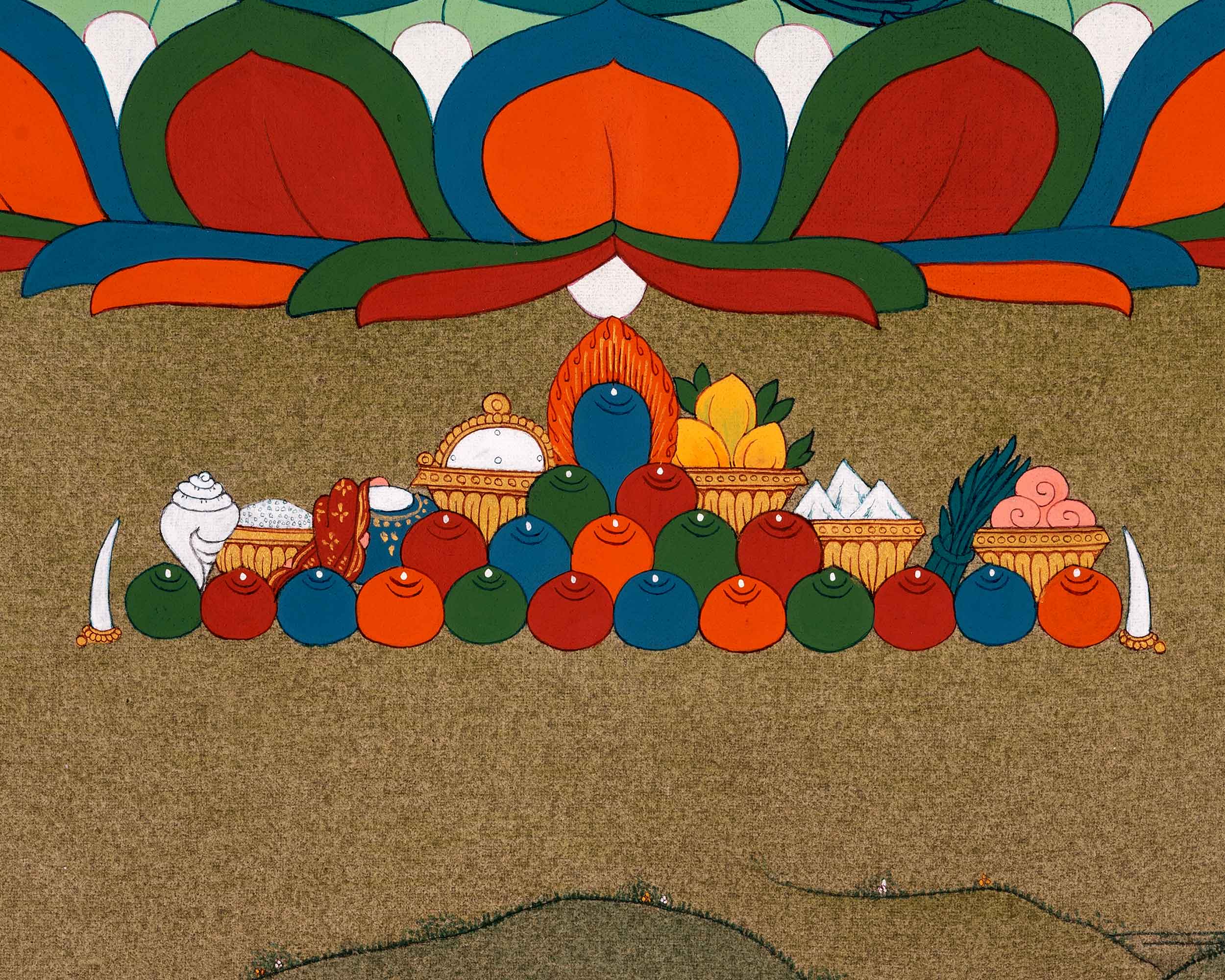 Vajrasattva, Dorje Sempa, Buddha Tibetan Thangka