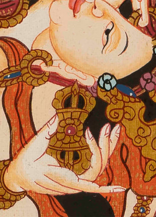 Vajrasattva Shakti Thangka | Religious Wall Decor