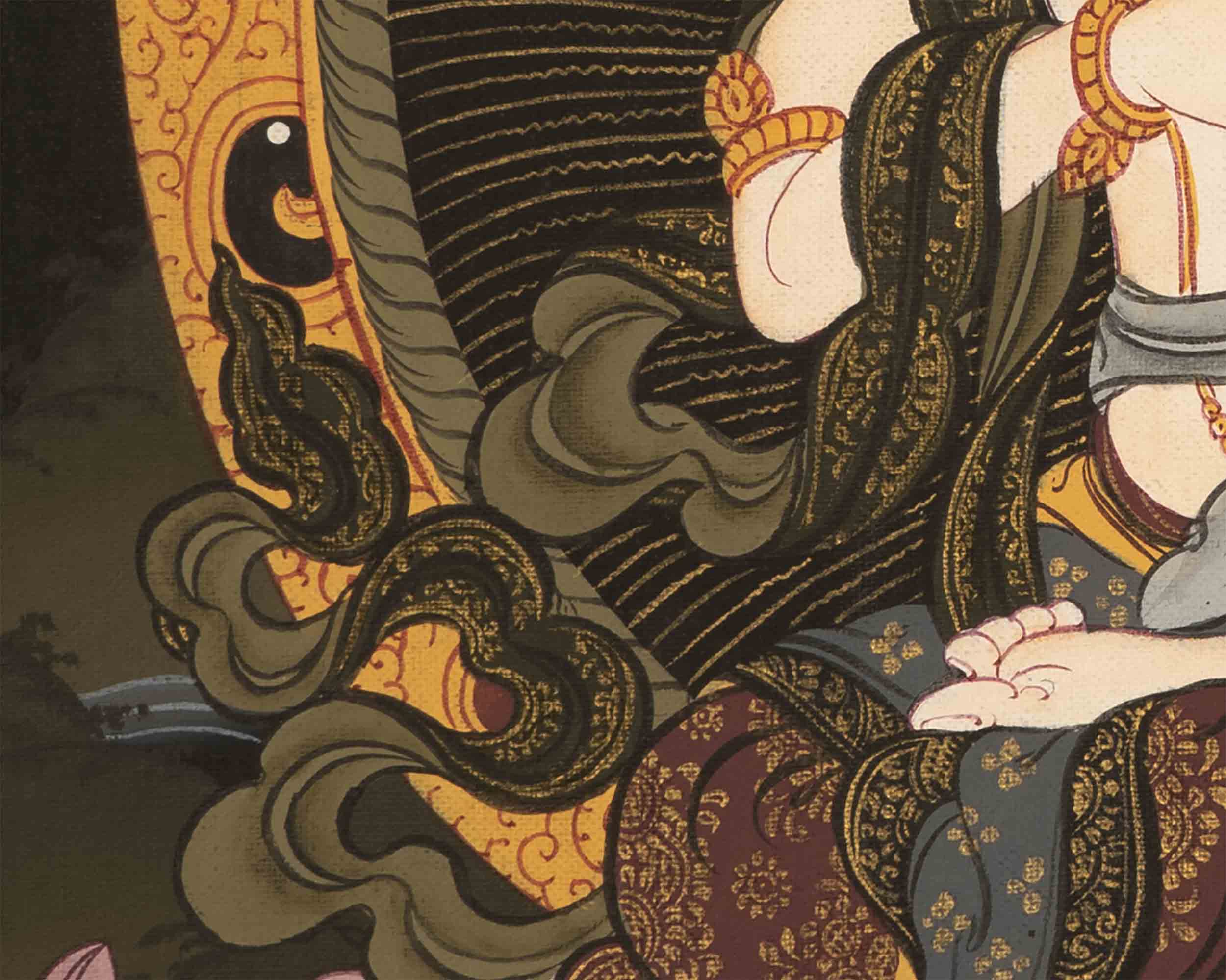 Buddhist Vajrasattva Thangka | Hand-Painted Tibetan Buddhist Thangka