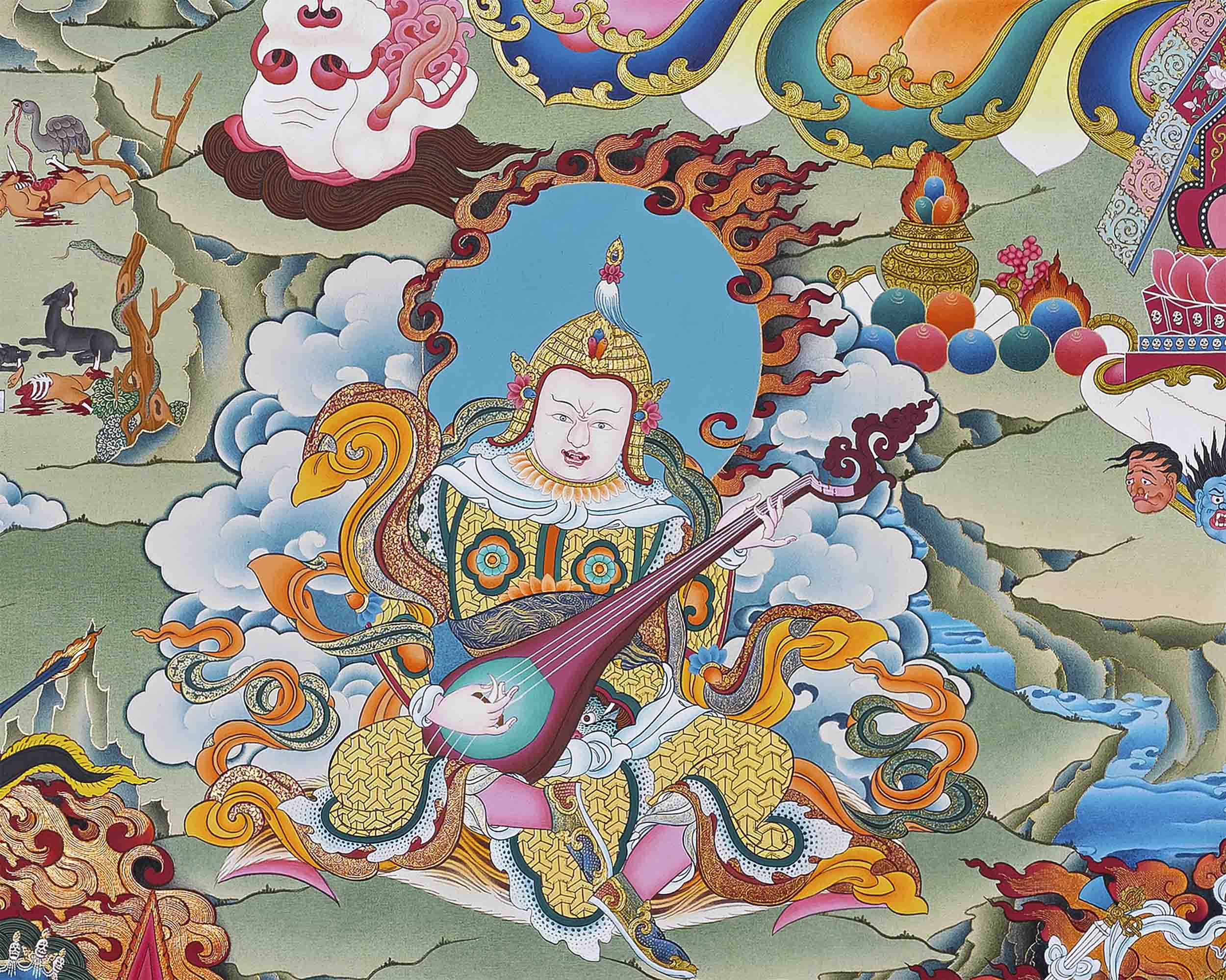 Dorje Drolo Practice Thangka | Hand Painted Dudjom Rinpoche Thangka