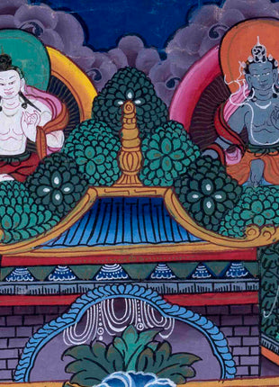 Old Green Tara Thangka | Traditional Handpainted Artwork | Wall Decors