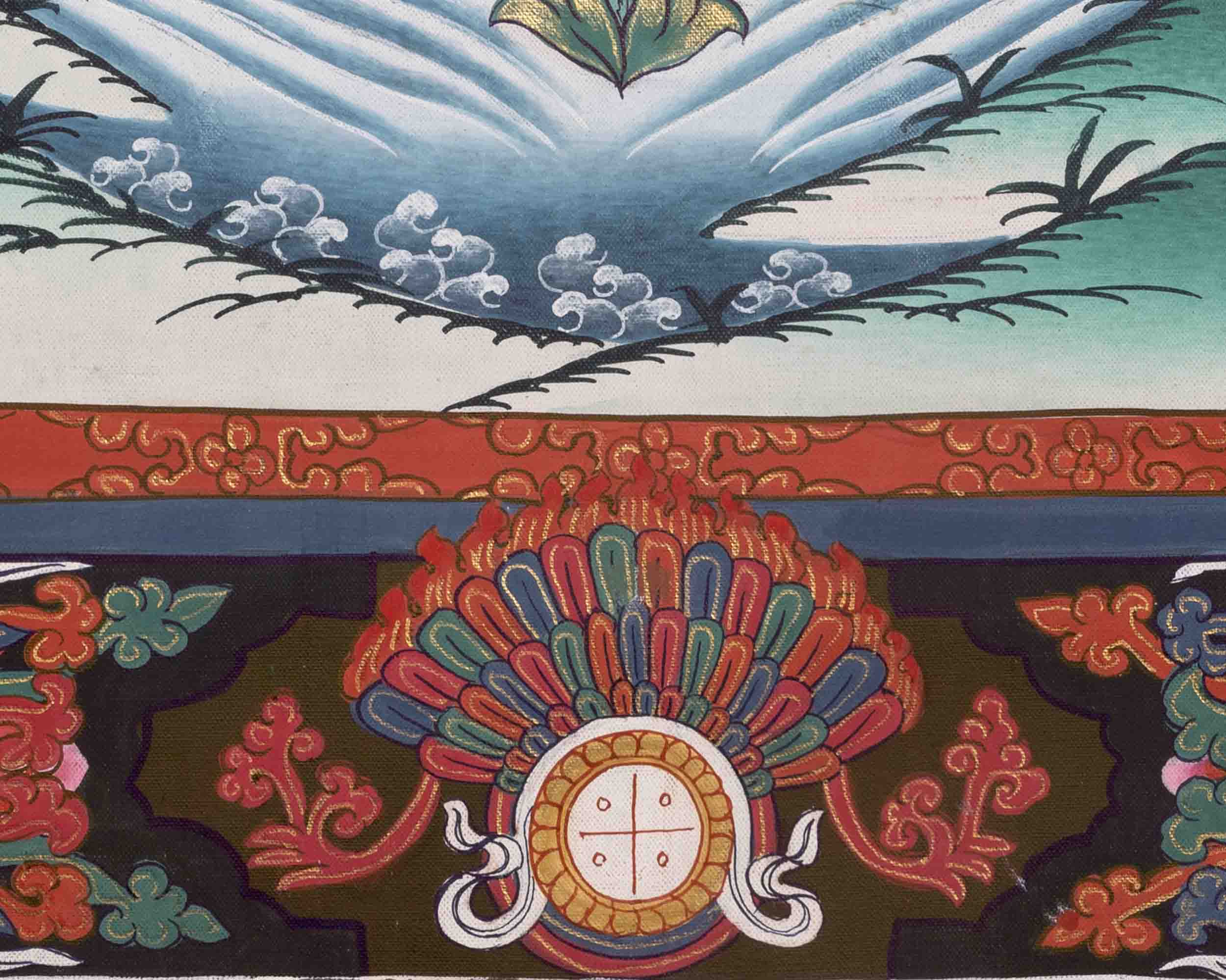 Green Tara Thangka | Religious Buddhist Art | Wall Decors
