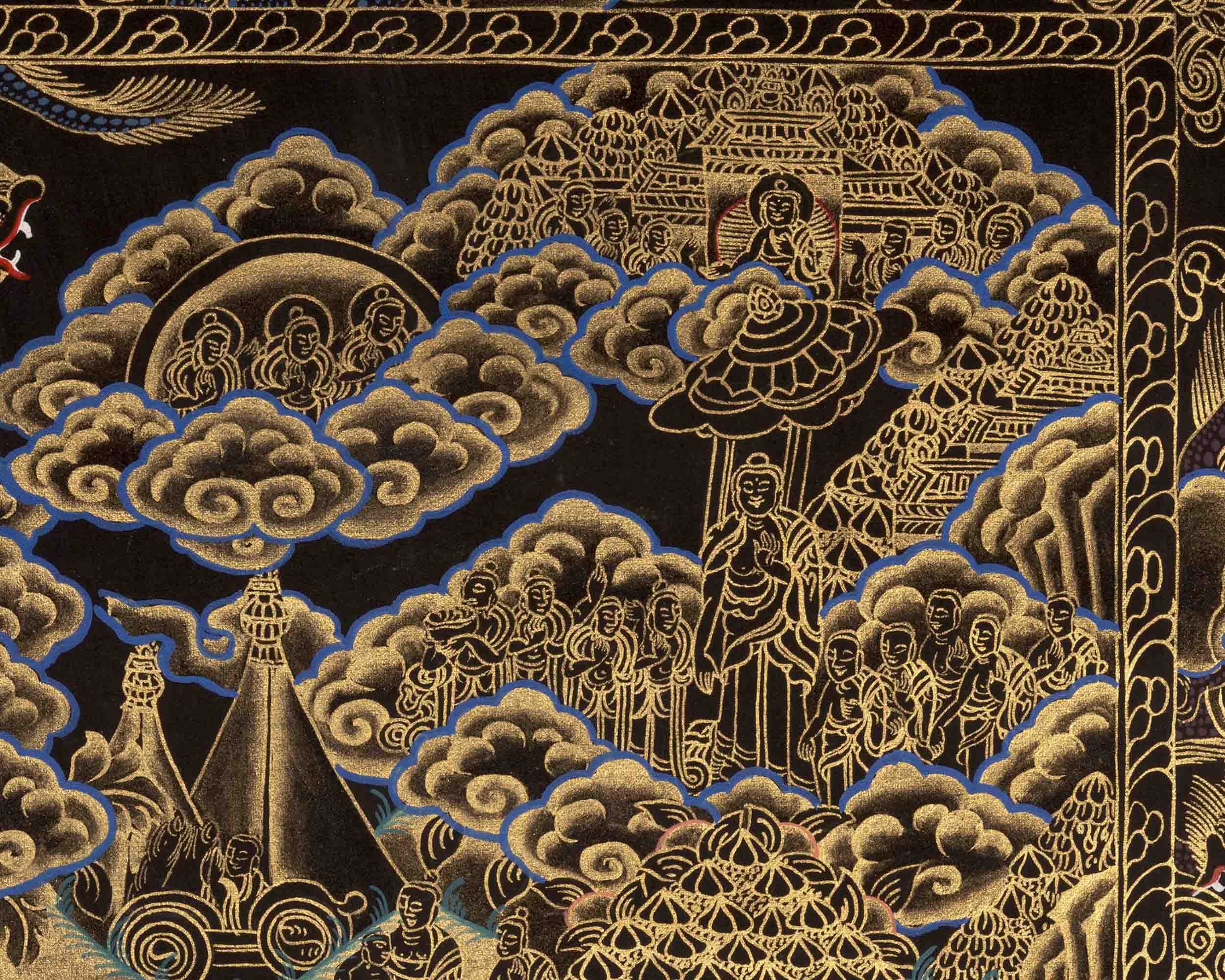 Buddha Life Story | Vintage Thangka Art | Religious Wall Decors