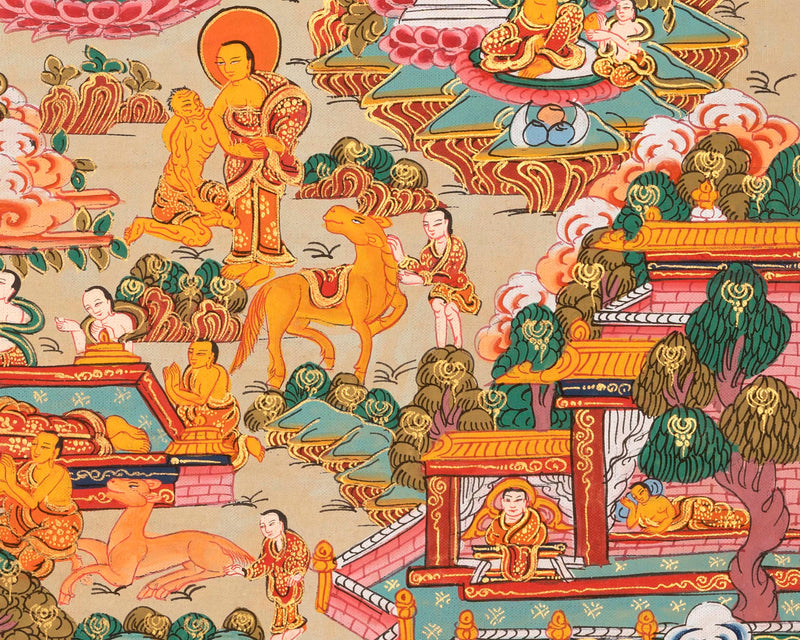 Vintage Buddha Life Story | Wall Decoration Painting