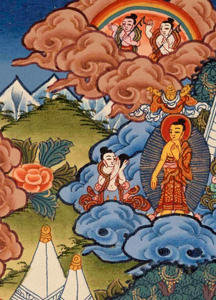 Shakyamuni Buddha Life Story | Tibetan Thangka | Wall Decor