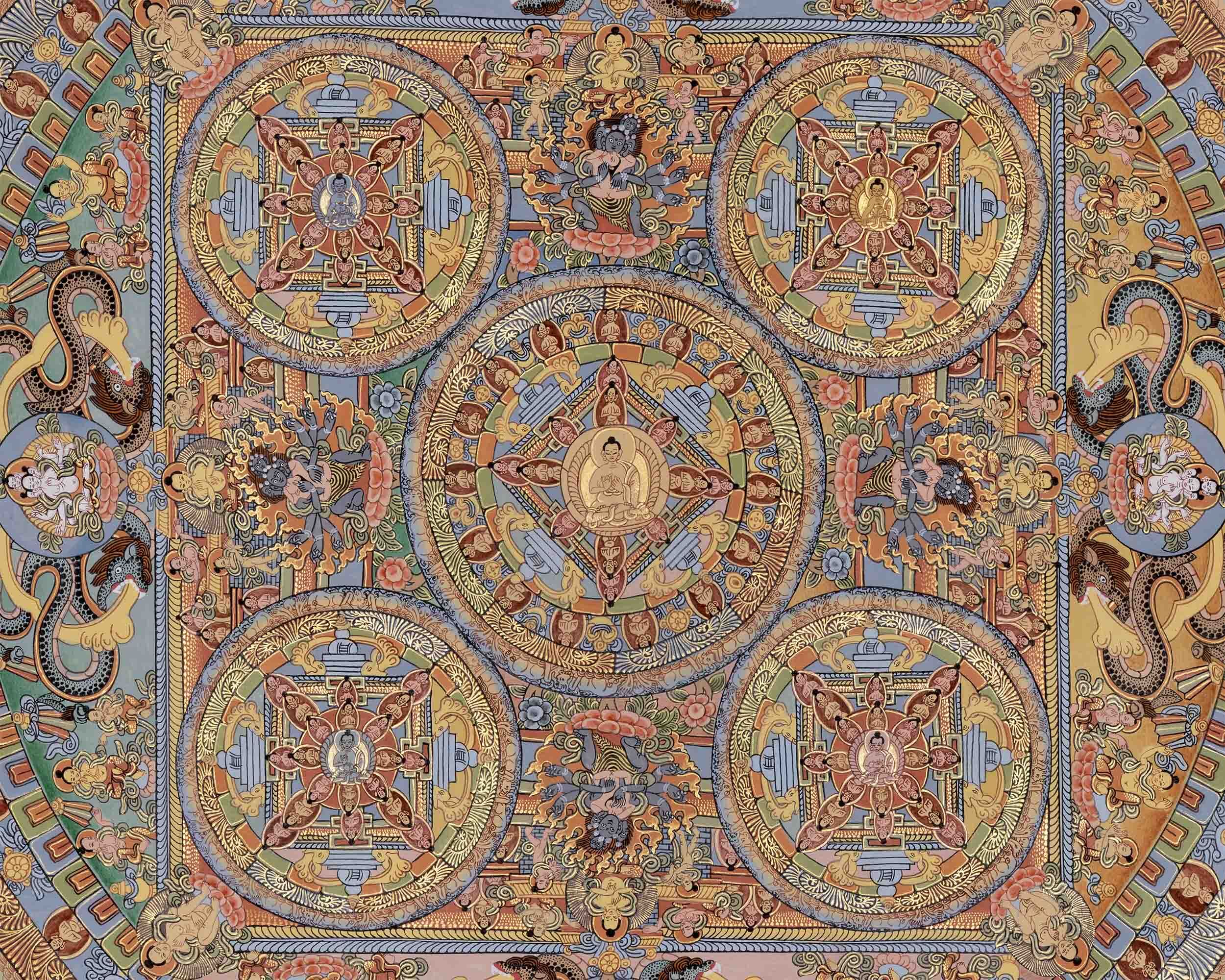 Tibetan Buddha Mandala Thangka | Tibetan Wall Decoration Painting