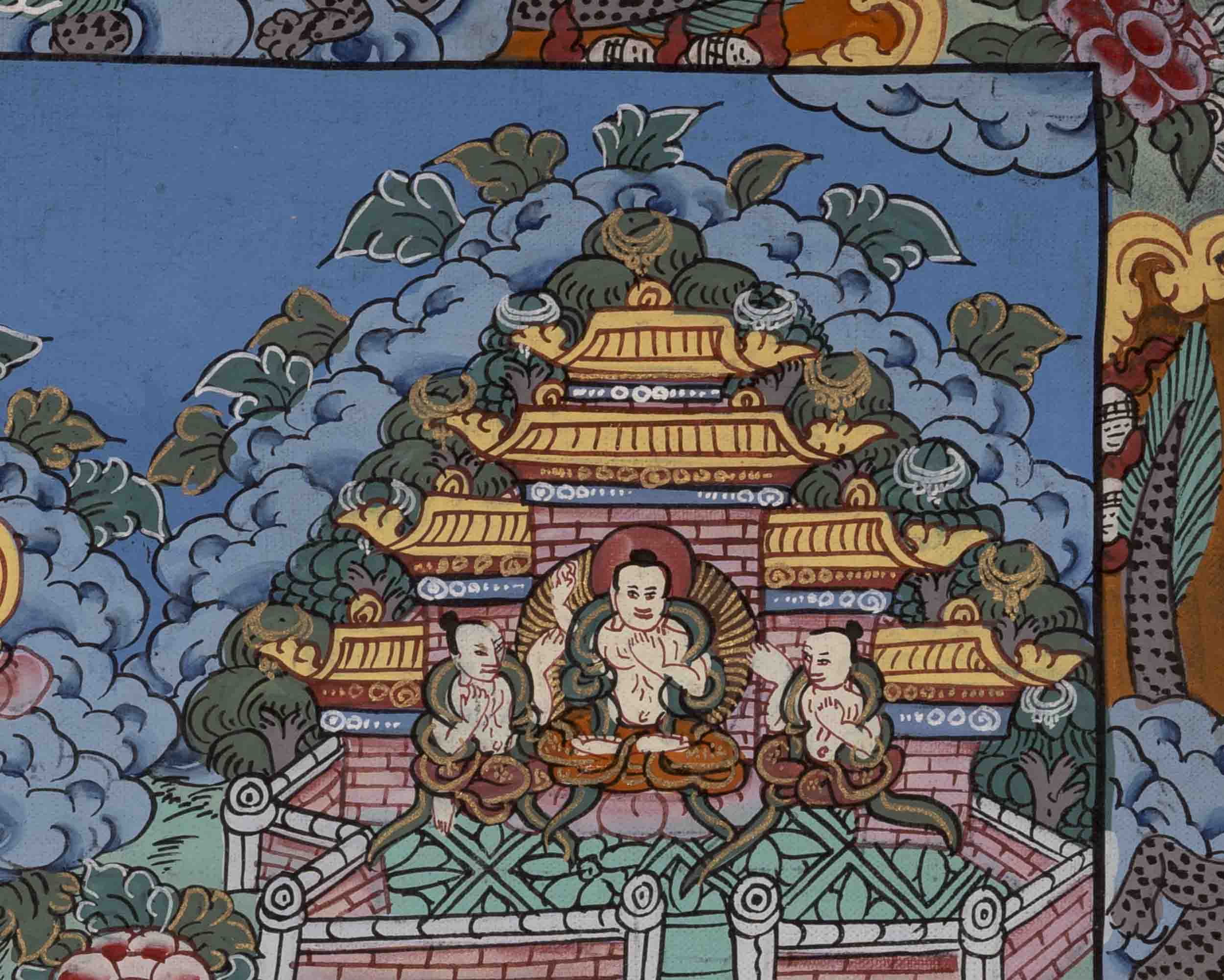 Vintage Life Story Of Buddha | Traditional Tibetan Thangka