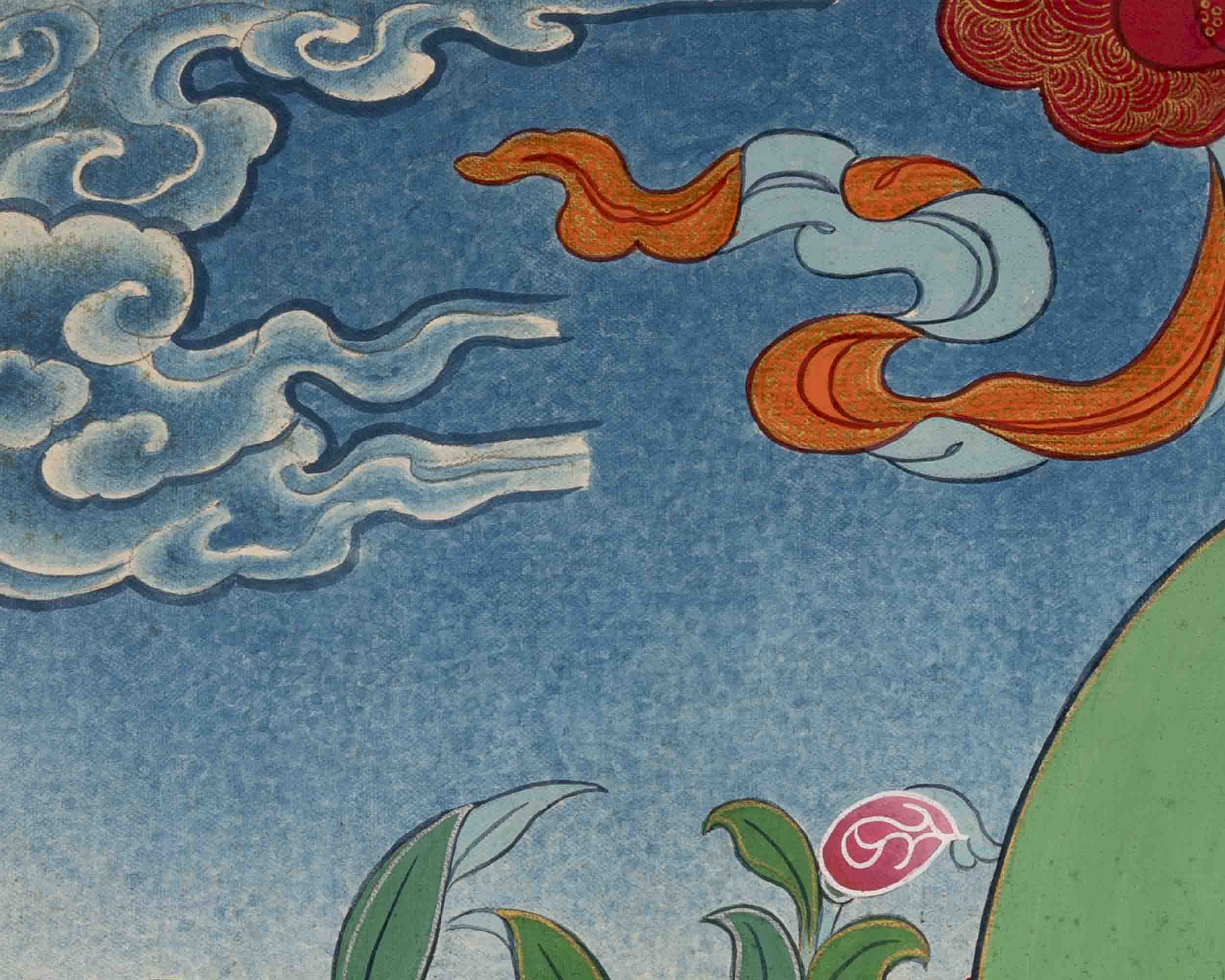 Serenity Embodied: Traditional Buddhist Art Wall Decor with Shakyamuni Buddha Thangka