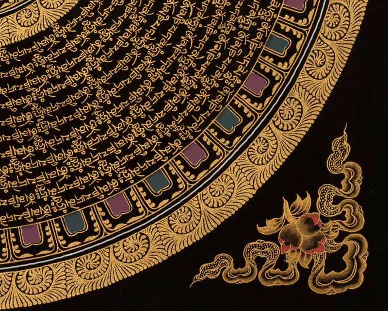Om Mandala Thangka | Traditional Buddhist Artwork | Wall Decoration