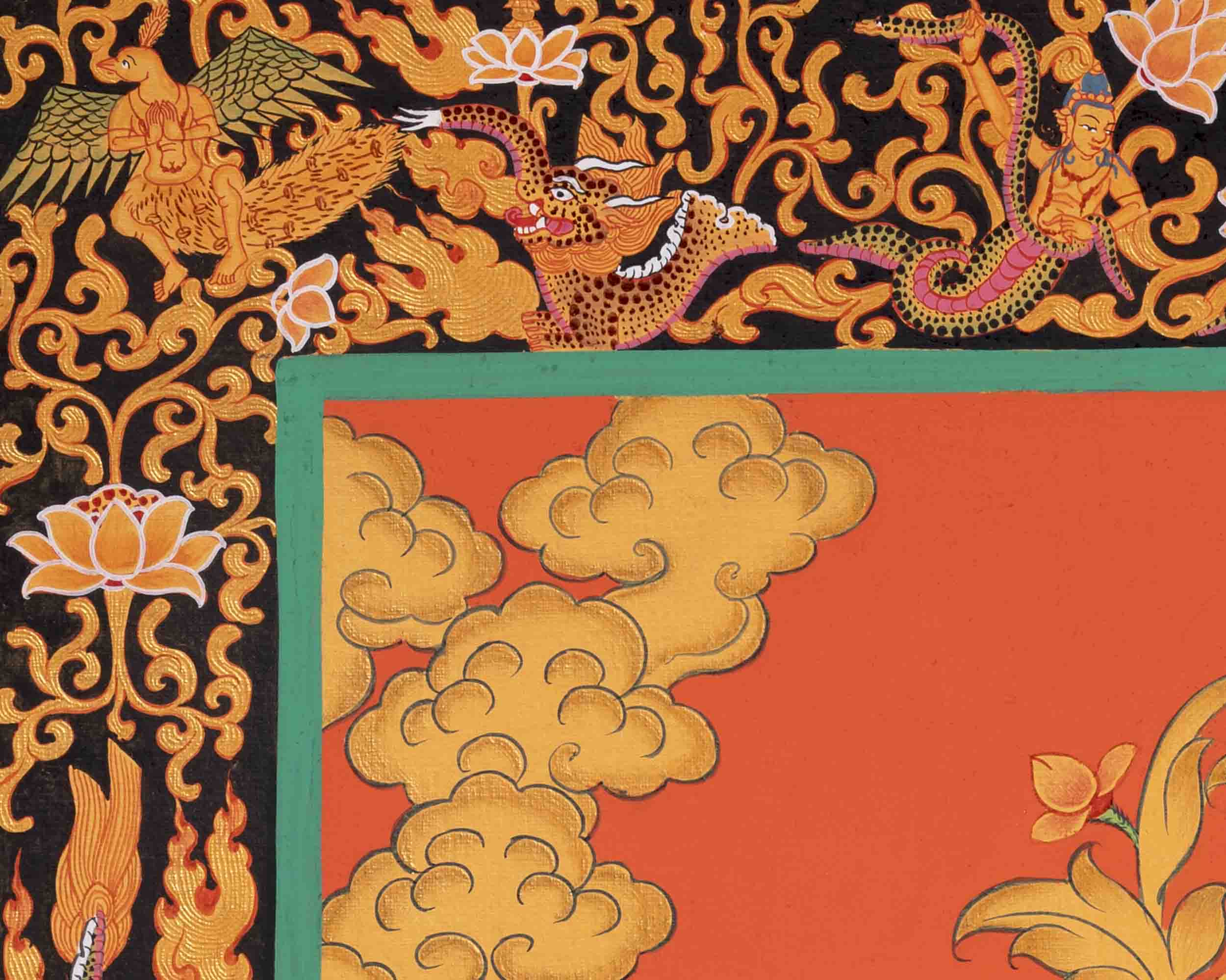 Buddhist Shakyamuni Buddha Thangka | Original Hand Painted 24k Gold Thangka