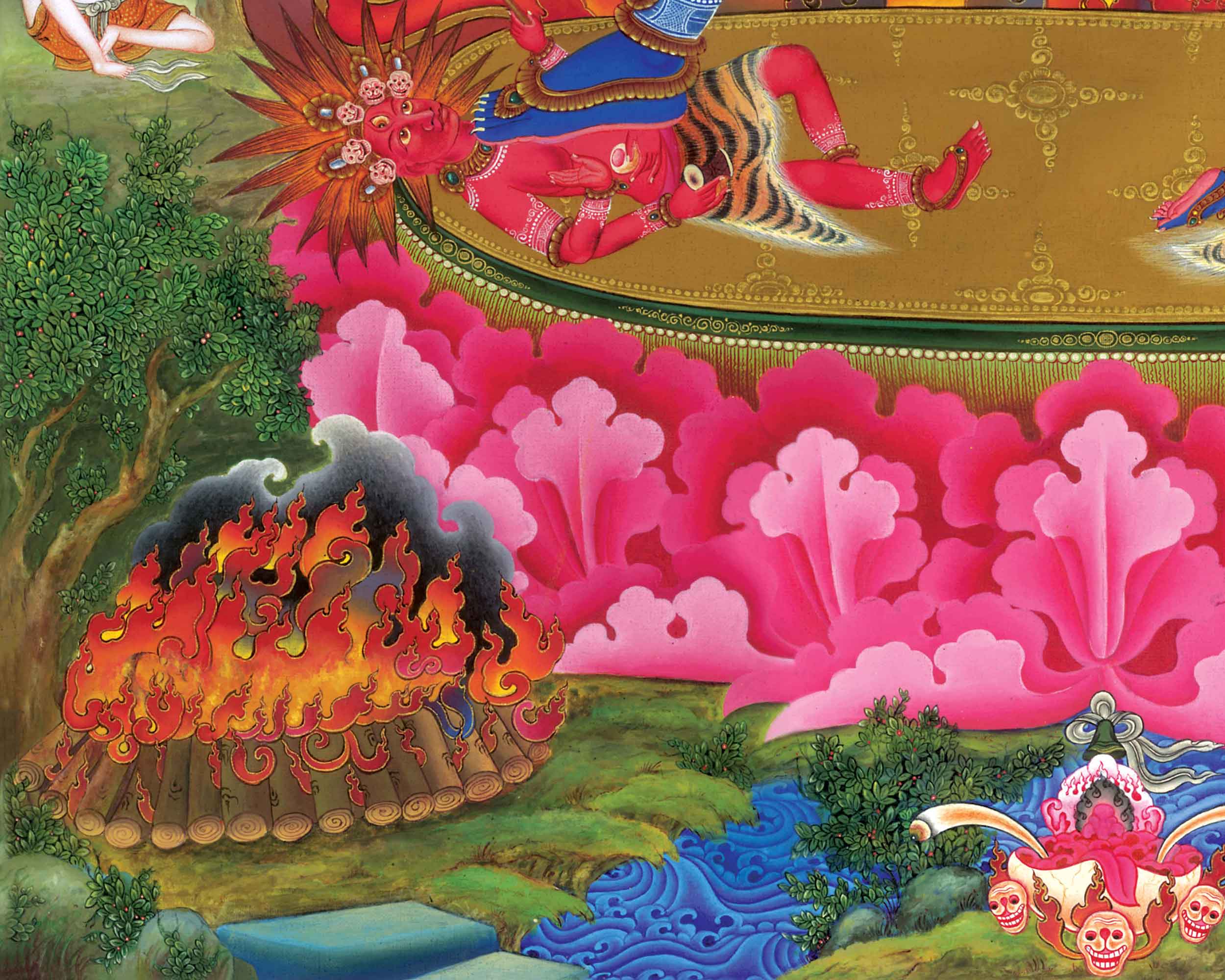 Tibetan Chakrasambhara Thangka Prints | Wrathful Deity Digital Print