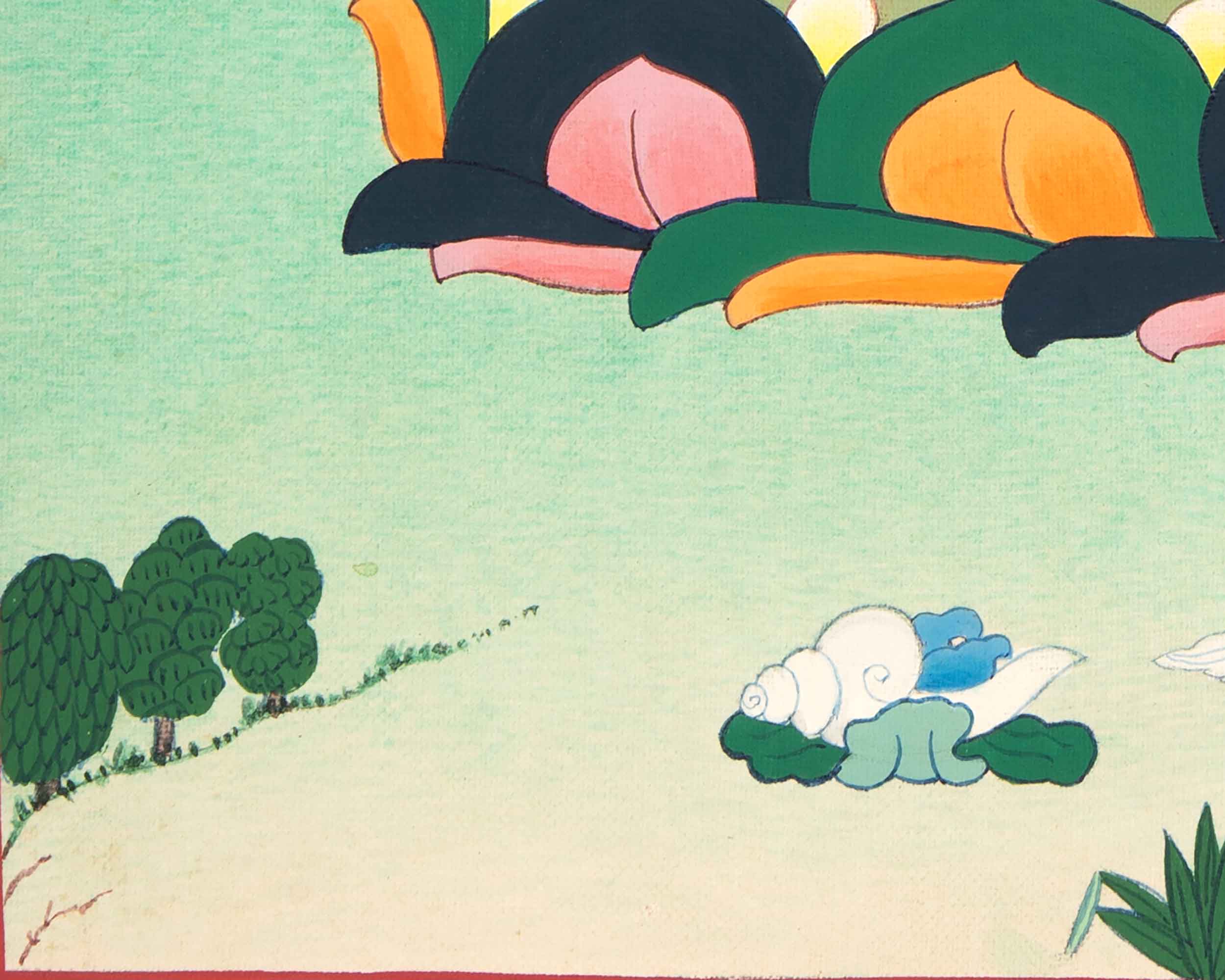 Small Medicine Buddha Thangka | Hand Painted Buddhist Art