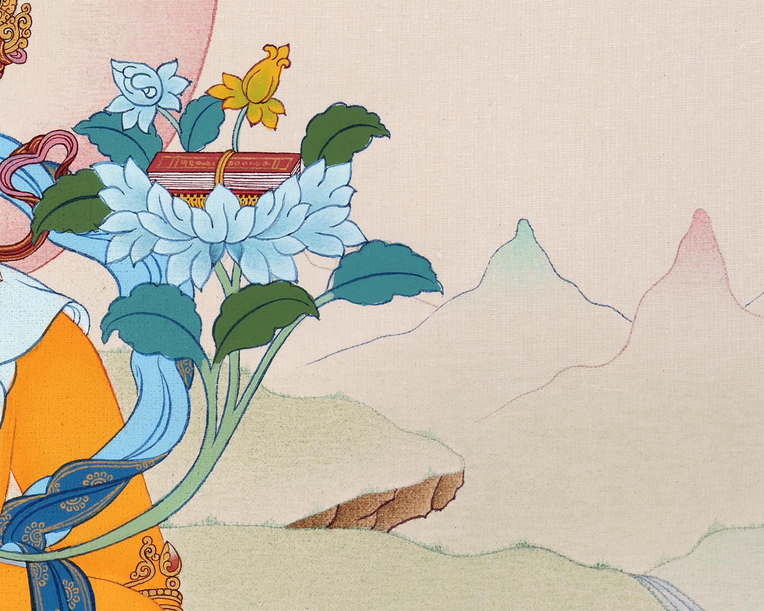 Manjushri Thangka Art | Traditional Karma Gadri Style