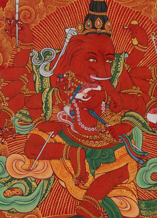 Kurukulle Sadhana Thangka | Kurukulla With Ganesha And Takiraja