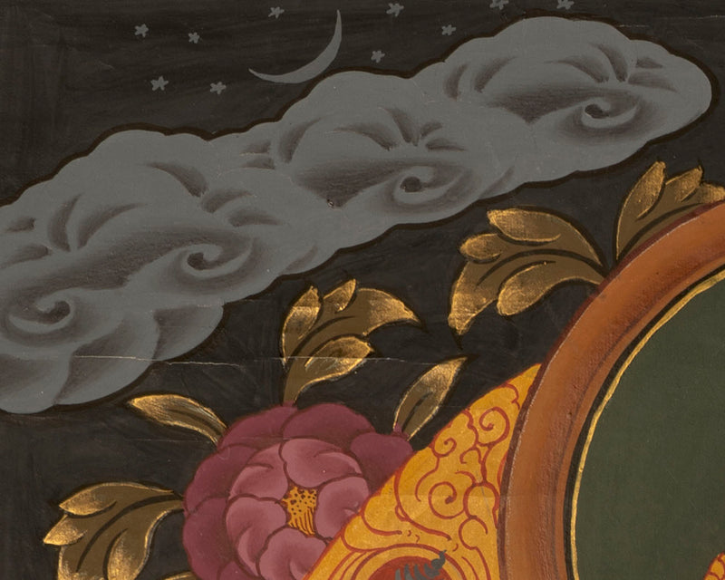 Jhambala Kubera Thangka | HandPainted Buddhist Thangka