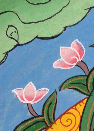 Vintage Avalokitesvara Chengrezig Thangka | Wall Decor Painting