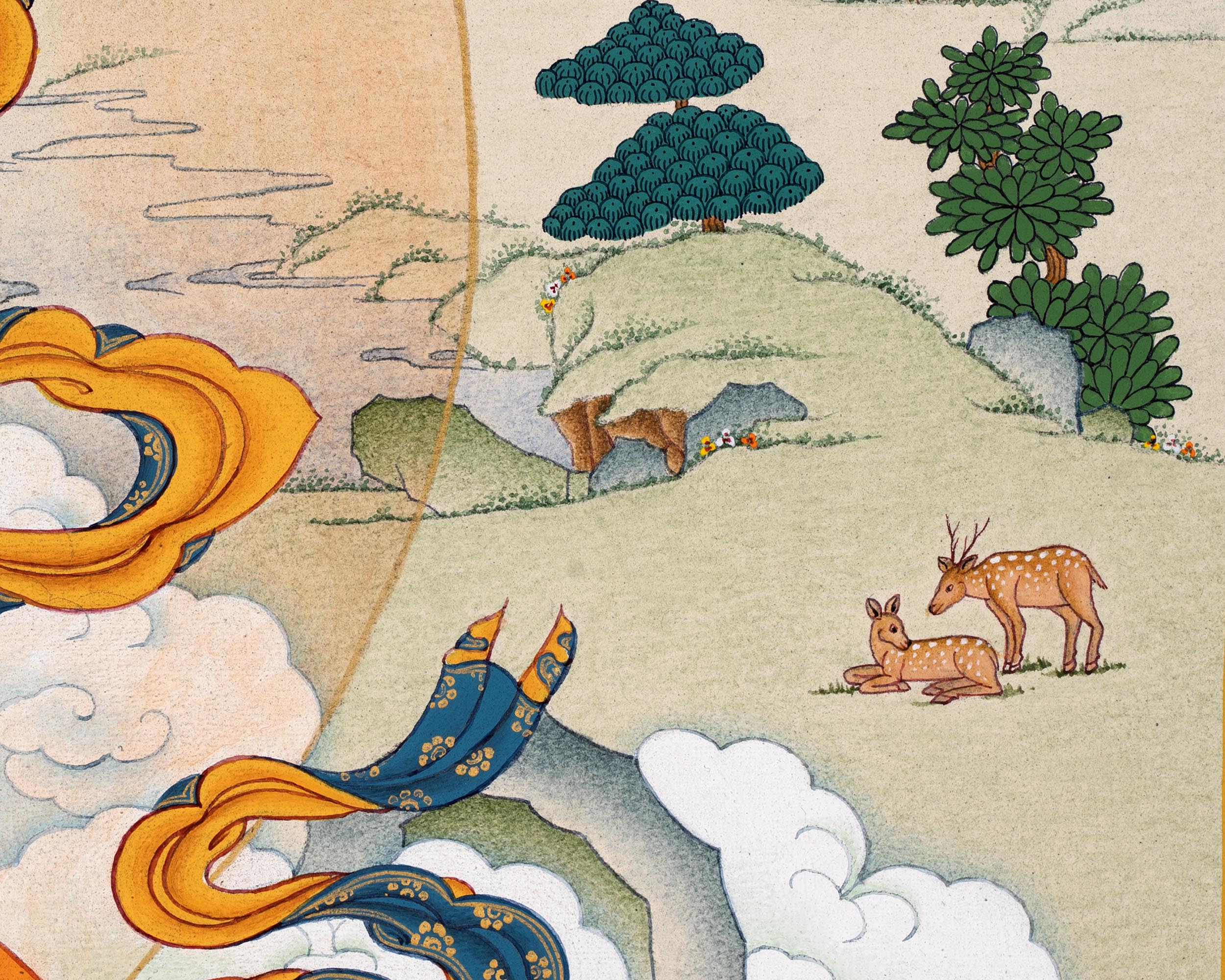 White Tara With Amitabha Buddha Painting | Bodhisattva Art Of Long Life