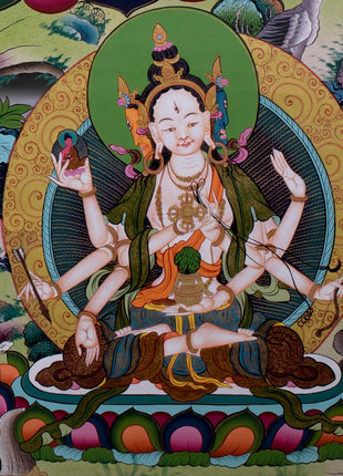 Tibetan White Tara | Hainpainted Tara Thangka