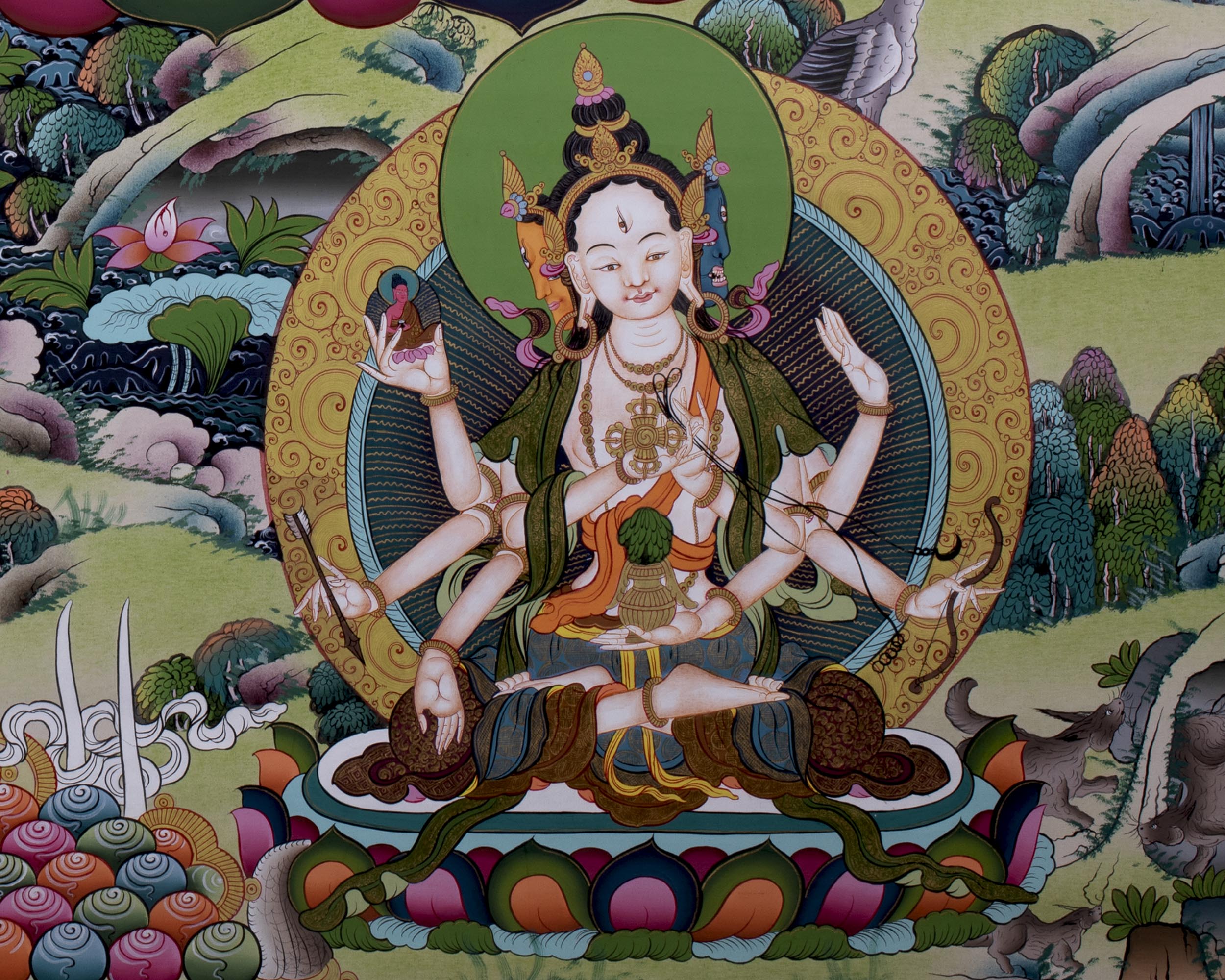 Tibetan White Tara | Hainpainted Tara Thangka