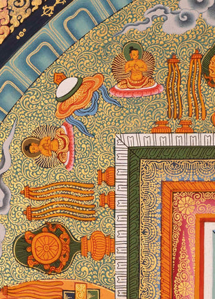 Amitayus Buddha Mandala Thangka | Long Life Granting Deity