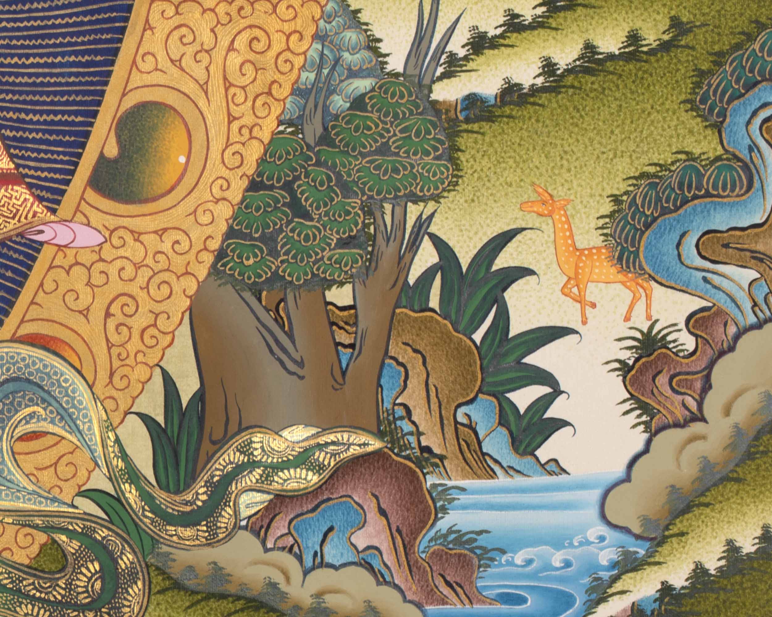 Ganesh Thangka Painting |  Hand Painted Buddhist Artwork
