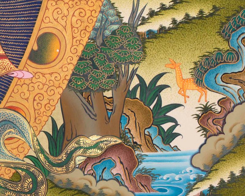 Ganesh Thangka Painting |  Hand Painted Buddhist Artwork