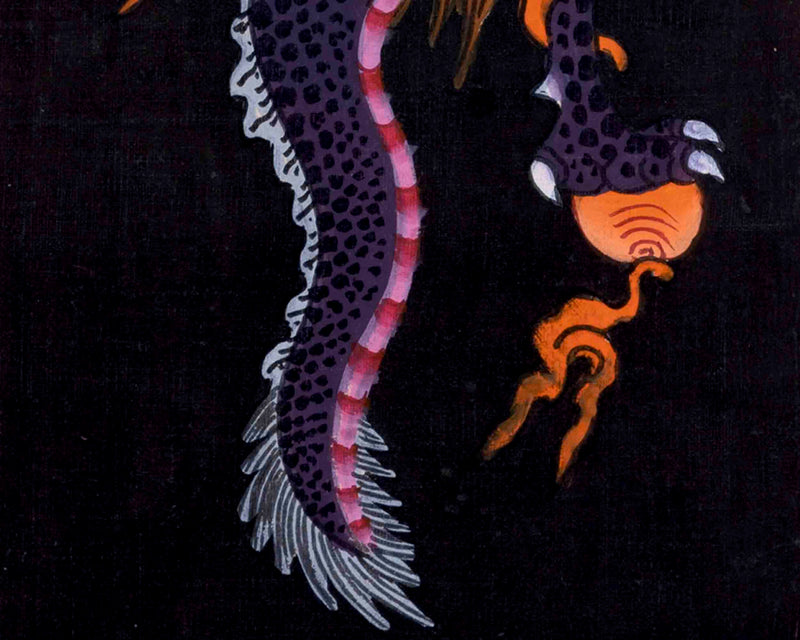 Dragon Painting Thangka | Traditional Tibetan Style