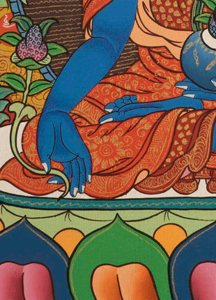 Medicine Buddha Thangka | Buddhist Ritual Wall Hanging Thangka