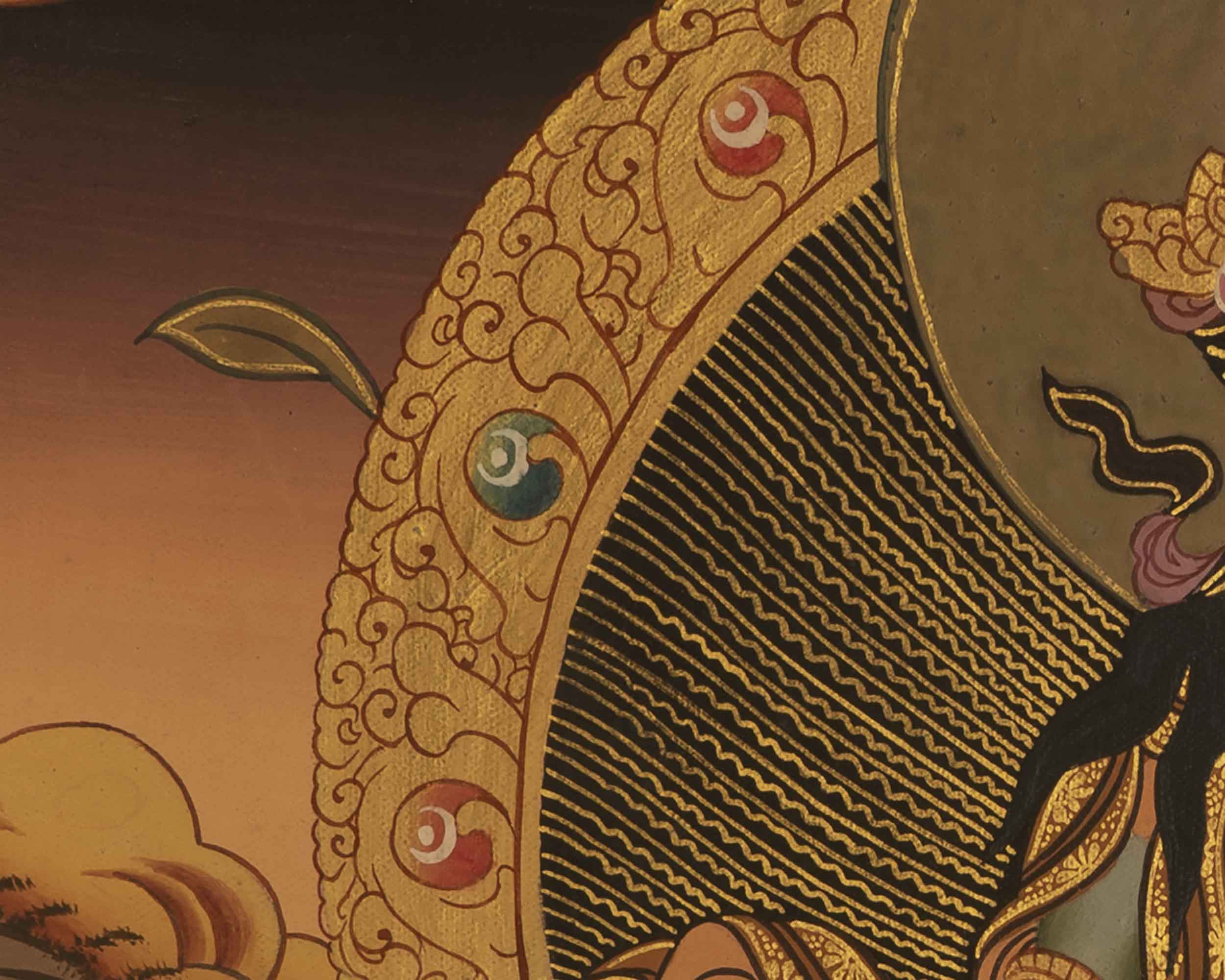 Small Green Tara Thangka | Religious Art For Wall Decor