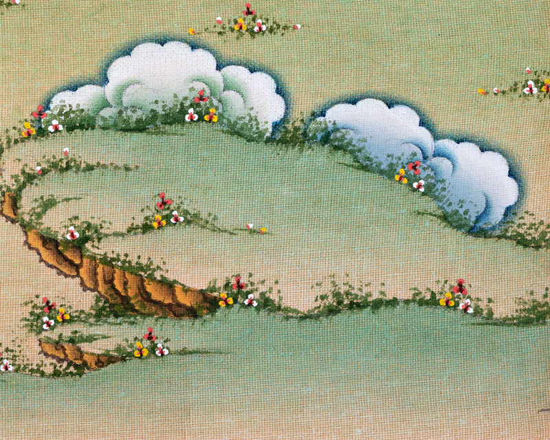 High-Quality Giclee Buddha Print On Cotton Canvas | Traditional Art Of Shakyamuni Buddha For Prayers