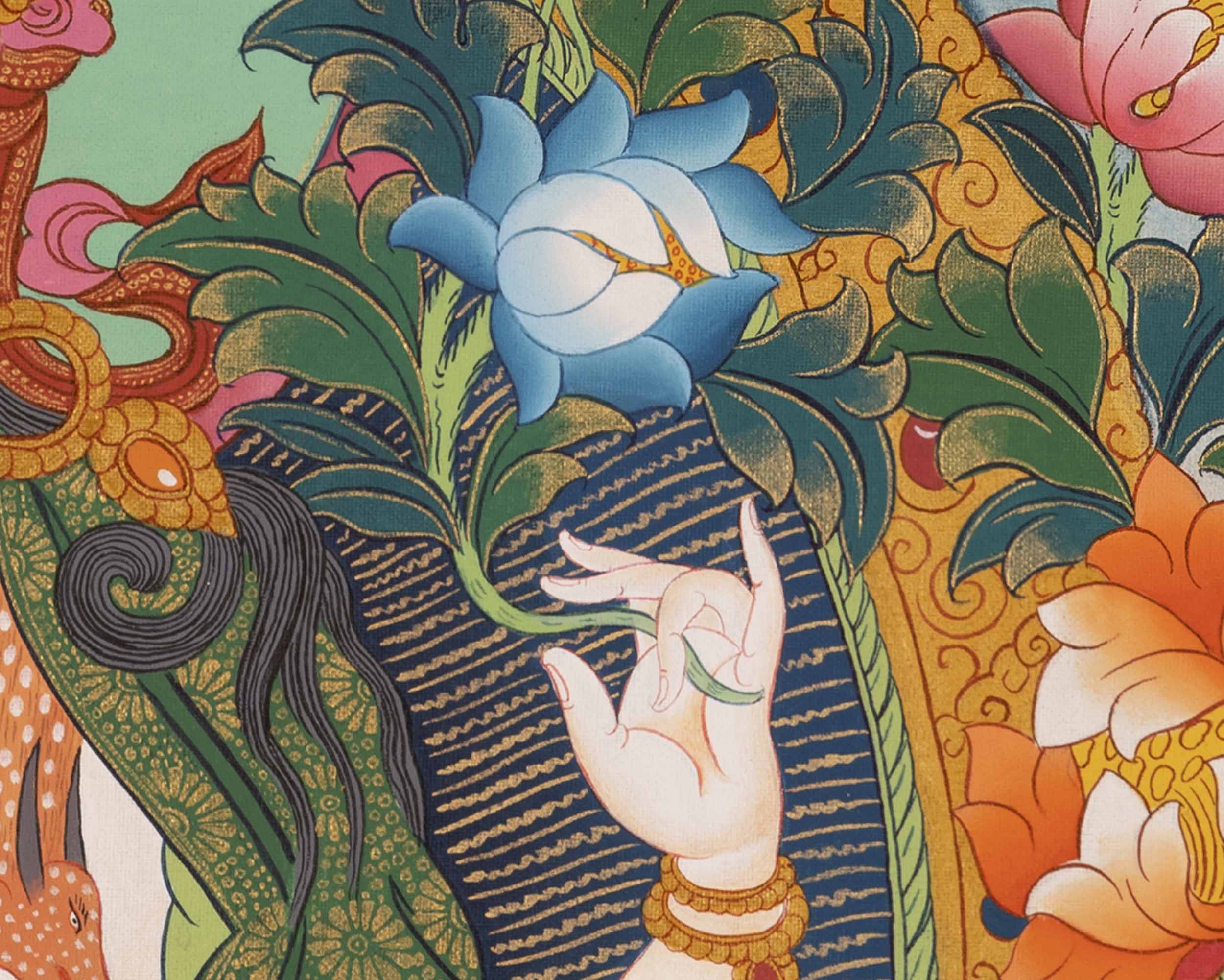 Handpainted Avalokitesvara Thangka | Chengrezig Thangka