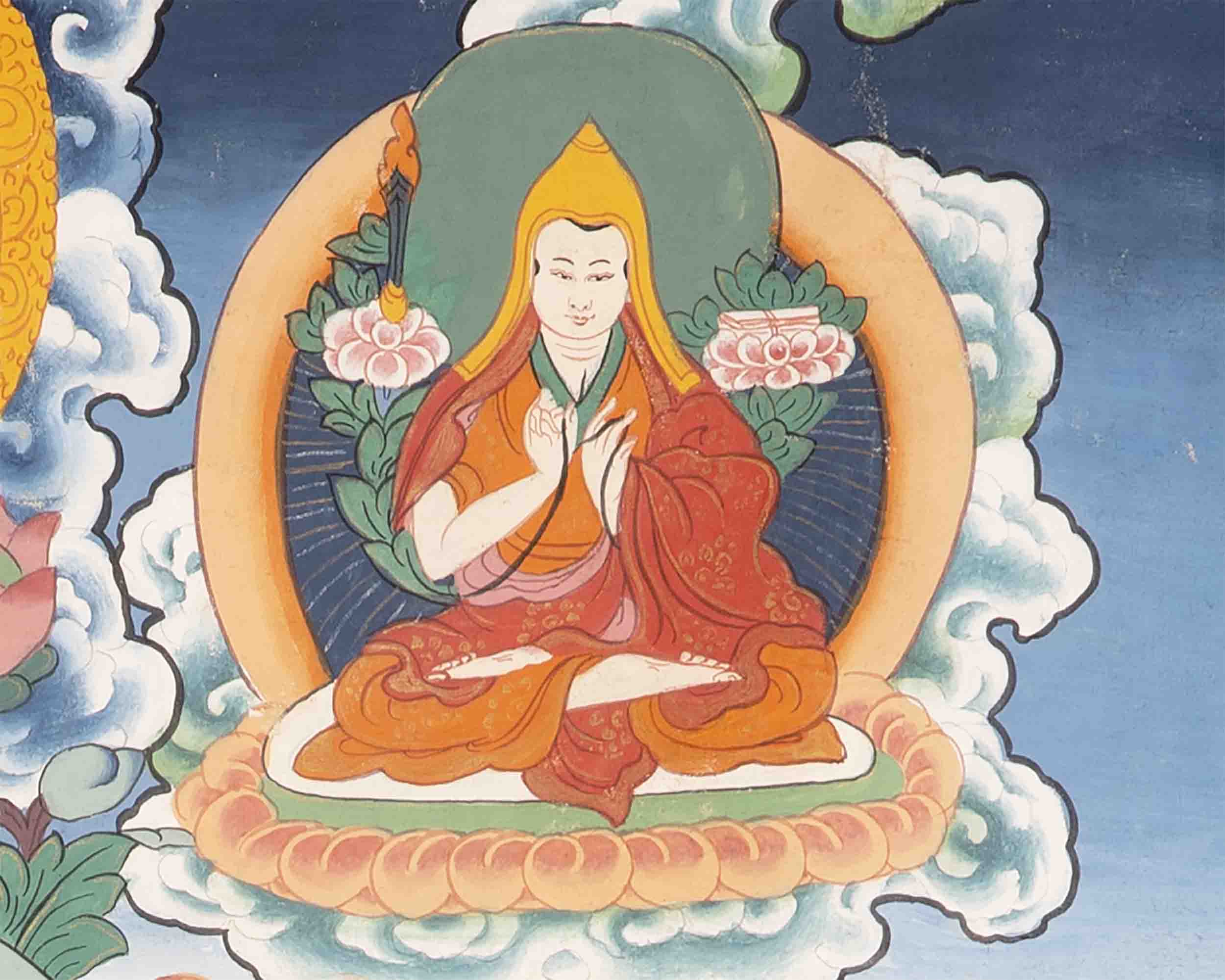 Vintage Green Tara Thangka | Hand Painted Thangka With Brocade