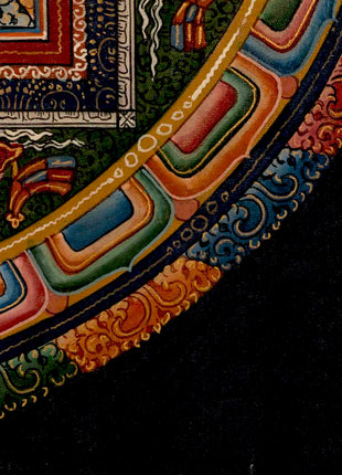 Traditional Mandala Thangka | Tibetan Handpainted Art | Religious Wall Decors