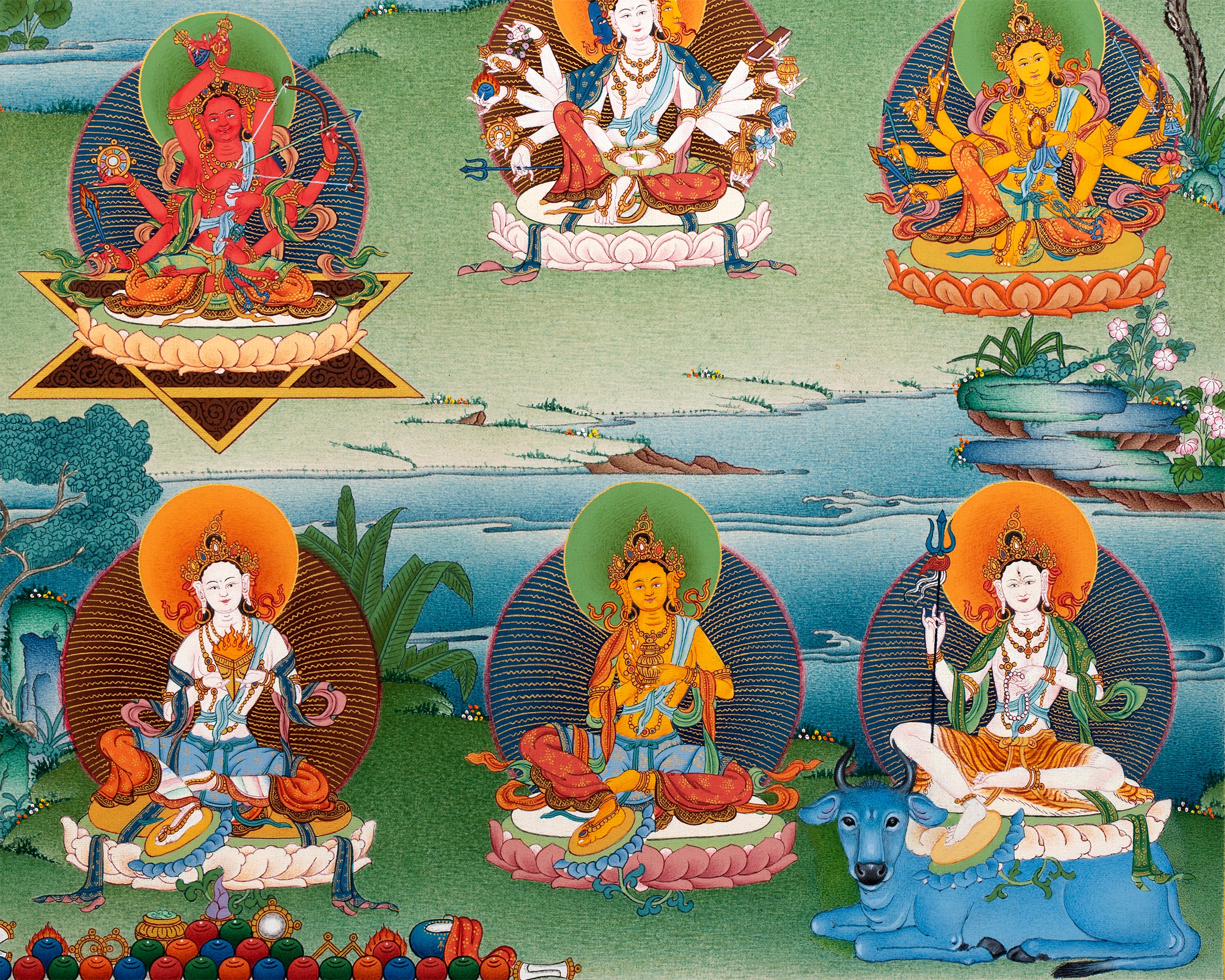 21 Tara of Suryagupta Tradition, Tibetan Thangka